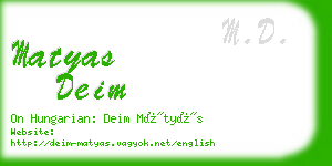 matyas deim business card